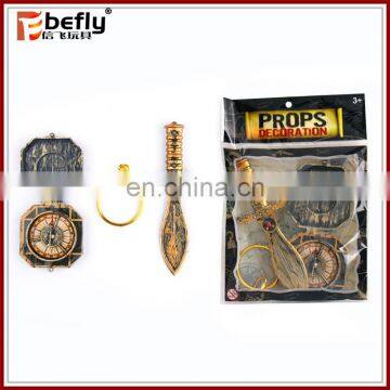 3pcs mini plastic pirate sword toy with compass