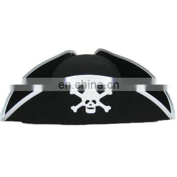 MCH-1521 Party Halloween funny cheap black Pirate Captain felt Hat