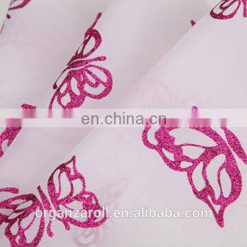 2015 Fashion Design Decorative Golden Glitter Organza Fabric photo-2
