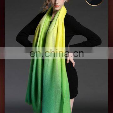 Winter scarf 100% wool gradient lady scarf wholesale scarf green