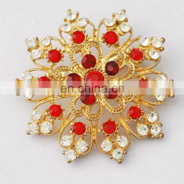 High Quality Cheap Wholesale Crystal Stone Custom Flower Brooch Pin photo-5