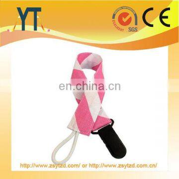 2017 Food Grade colorful Cute Design Silicone Baby Pacifier Clip,Wholesale 11inch Infant Feeding Product Soft Cotton Fabric