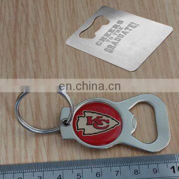 bottle opener key ring with epoxy logo