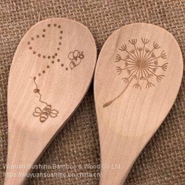 Wooden Spoons,Made of Chinese Cherry,with Laser Printing photo-4