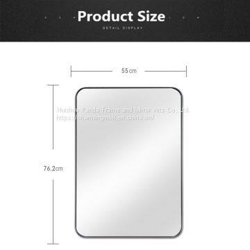 China Mirror Factory Modern Stainless Steel Frame Vanity Wall Mounted Rectangle Make up Mirror photo-5