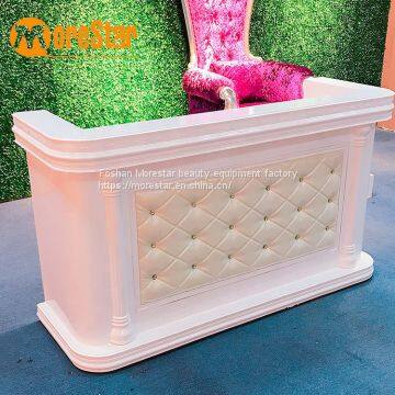 Modern beauty design small white glss reception desk in office