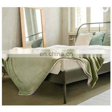 100% Polyester Sherpa Flannel Blanket Two Sides Brushed Cozy Fleece Throw photo-2