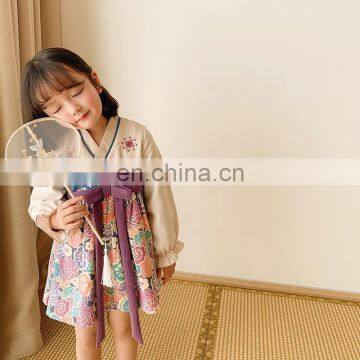 6731 Kids Clothing Chinese Style Dress Kids Casual Clothes Child Baby Girl Embroidered Dress