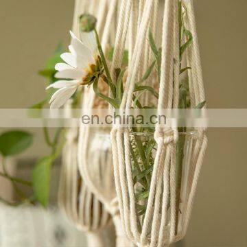Cotton Rope Macrame Flower Pot Holder Indoor Outdoor Hanging Planter Basket photo-4