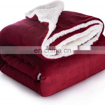Fleece Blanket OEM Super Soft 100% Polyester Flannel Winter Travel Plush Coral Fleece Blanket photo-3