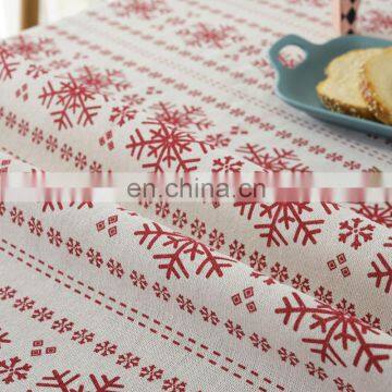 Linen Cotton Tablecloth Snowflake Fawn Washable Coffee Dinner Comfortable Table Cloth for Christmas Wedding Banquet photo-5