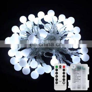 40 LED Remote Control Globe String Lights Ball Fairy Light for Christmas Trees New Year Outdoor Decor