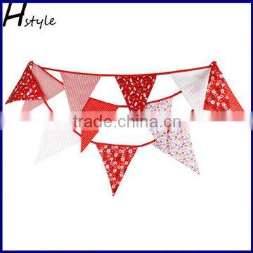 Cotton Mix Bunting 12 Flags, Christmas New Year Home Decoration PL018