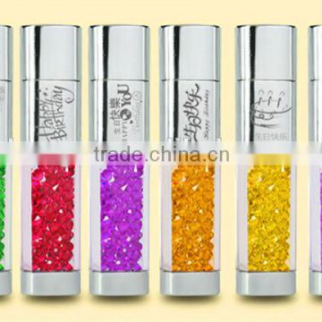 wedding gift crystal usb flash drive 8GB,colorful glass usb flash drive