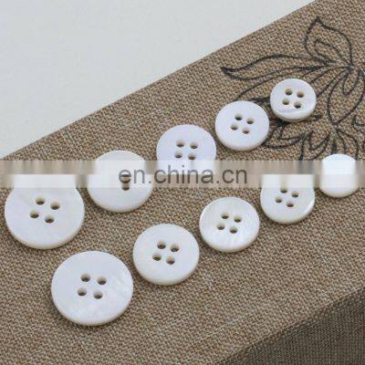 White Mop Mother Of Pearl Real 4 Holes River Shell Button