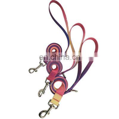 durable nylon material gradient color fashionable dog leash quick release popular dog leash webbing with handle