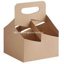 Customized printing foldable durable 4 cup cardboard drink carrier