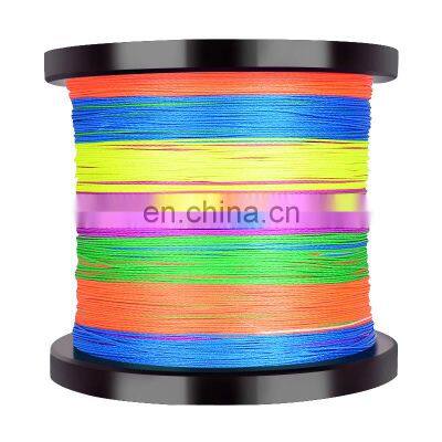 Wholesale multifilament 4 8 9 12 strand 100% PE uhmwpe  Braided Fishing Line with coated