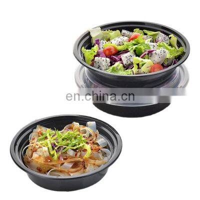 Disposable round wholesale plastic food container with lid