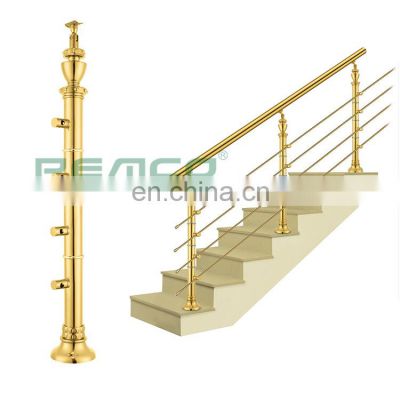 A201 Inox Vertical Tube Railing Handrail Staircase Stainless Steel Golden Baluster Pipe Balustrade