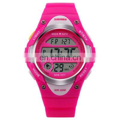 Popular Colorful Children Wristwatches SKMEI 1077 kids waterproof watches watch gift cheap plastic watches