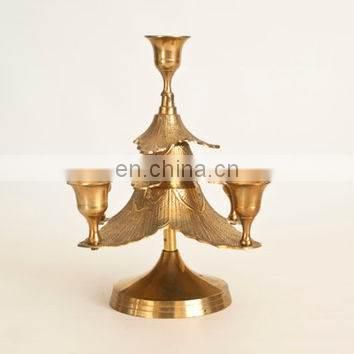 gold Christmas tree candle holder