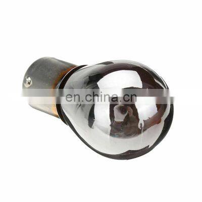 Wholesaler PY21W S25 BAU15s Silver / Chrome Amber Glass 12V21W Car Tail Lamp Stop Light Indicator Bulb