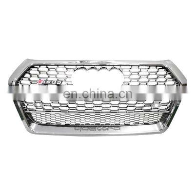 Front grill for Audi Q5 2019 high quality center honeycomb mesh silver bumper grille for SQ5 quattro style