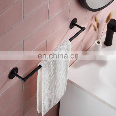 Black Bathroom accessory 3M self adhesive single towel bar holder for kitchen metal