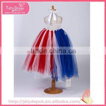 Ruffle Navy Blue Star Decoration Fluffy Voile Girl's Dress Children Frocks Designs photo-3