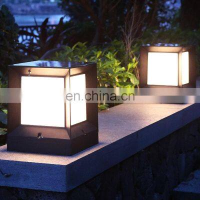 Outdoor Solar Powered Pillar Lamp Waterproof Pathway Column Lawn Bollard LED Solar Main Gate Light