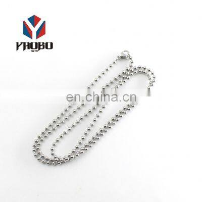 Made In Chain Good Quality Metal 36'' Necklace Ball Bead Chain Stainless Steel