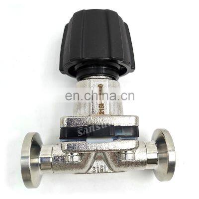 Sanitary Stainless Steel Mini Diaphragm Valves price With Plastic Wheel