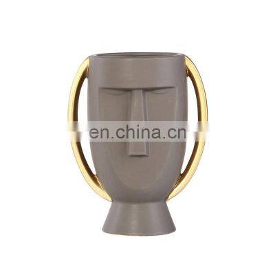 Home Decor Abstract Human Face Desktop Nordic Vases Modern Ceramic PorcelainTabletop Vase
