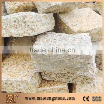 chinese yellow rusty g682 granite cubestone for paving stone