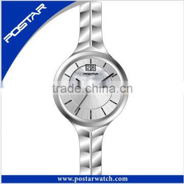 Water Resistant Power Reserve Silm Steel Band Wrist Watches for Women