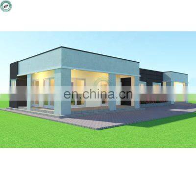 150sqm Steel Structure Prefab House 3 Bedroom with 3 Bathroom 125mm Concrete Wall Well Insulated House Built in Chile