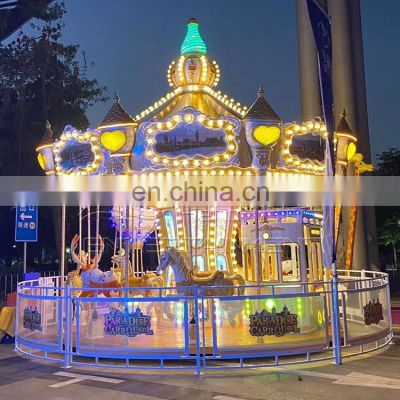 Commercial entertainment equipment fiberglass merry go around kids amusement parks animal carousel for sale