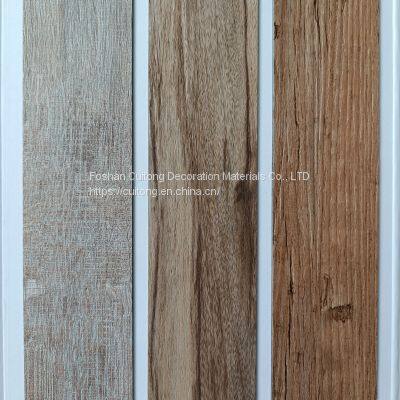 Foshan wholesale 2mm waterproof stone plastic ground glue gray wood grain plastic floor tile office PVC sheet floor