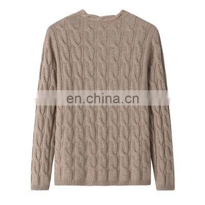 New Fashion Casual Cardigan Single Breasted V-Neck Cable Knitted Cashmere Solid Pattern With Pearl Button Autumn Season Sweater photo-3