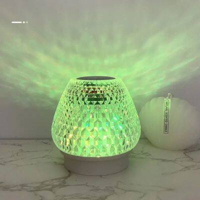 New Colorful Night Light USB Audio Crystal Table Lamp with TF FM Charging Bedroom Ambient RGB Speaker Wireless