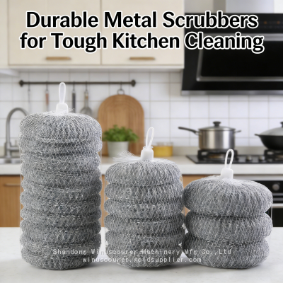 Heat-Resistant Multiple Packaging Galvanize Mesh Scourer Safe for Oven & Stove Top Cleaning