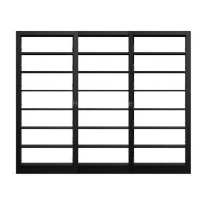 HN-H03 Modern Home Bookshelf, Industrial Steel Library Rack for Home Office, Wood Grain Finish, KD Structure, Factory Custom for Australia photo-3