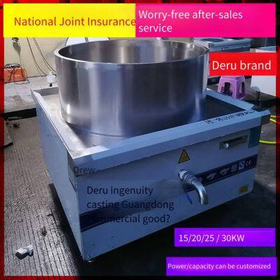 Deru Luxury 15kw Integrated Soup Stove, Electric Cooking Range for Canteen Kitchen, 700 Large Pot Stove for Beef and Mutton Soup