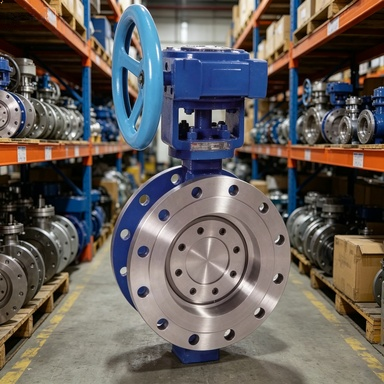 DN50-DN600 Double Eccentric Hard Seal Butterfly Valve with PTFE Seat