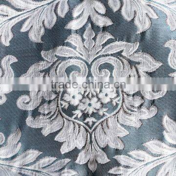 Blue Jacquard Sofa Fabric Spun Polyester Fabric photo-4
