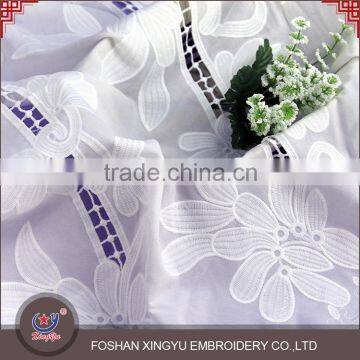 New arrival 125-130cm chemical lace embroidery fabric in white for women wedding dress with a light texture                        
                                                                                Supplier's Choice