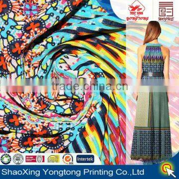 printed floral chiffon fabric with print for woman's garment