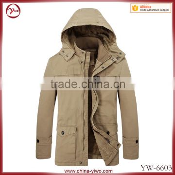 Customized cotton material men hooded casual high quality jackets