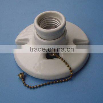 E27 procelain lamp holder ceramic lamp socket lamp base with chain lamp socket 4'